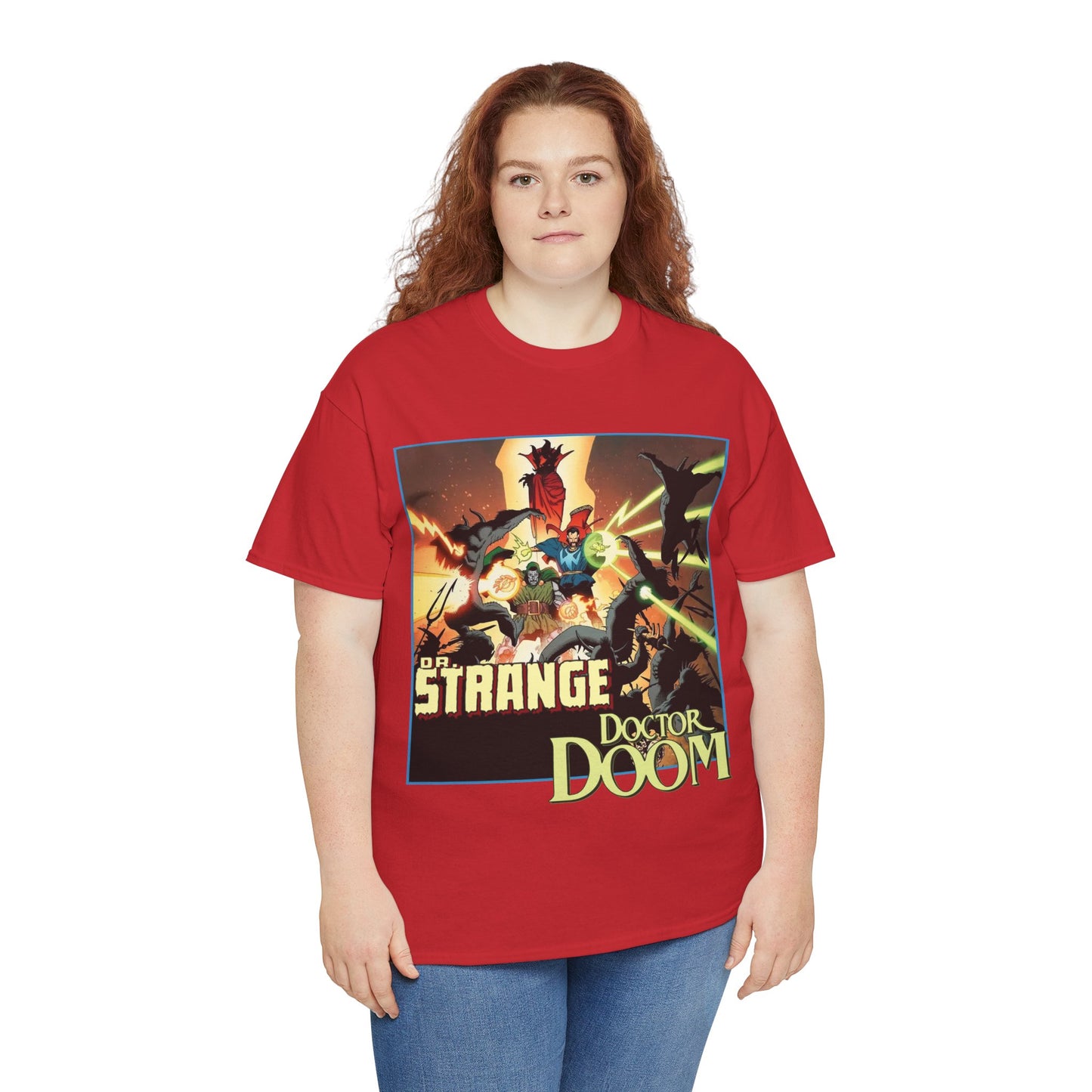 Dr Strange & Doctor Doom T-Shirt - Mike Mignola Art - Triumph & Torment - 1980s Graphic Novel Fighting Mephisto - Marvel Comics