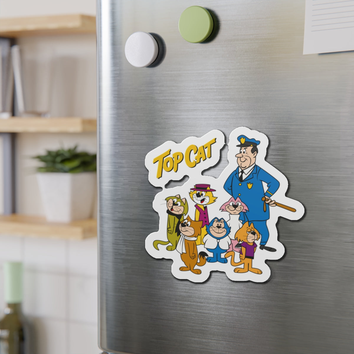 Top Cat Die-Cut Magnet - 1960s Hanna-Barbera Cartoon - Benny the Ball, Brain, Choo-Choo, Fancy-Fancy & Spook - 3", 4", 5", 6"