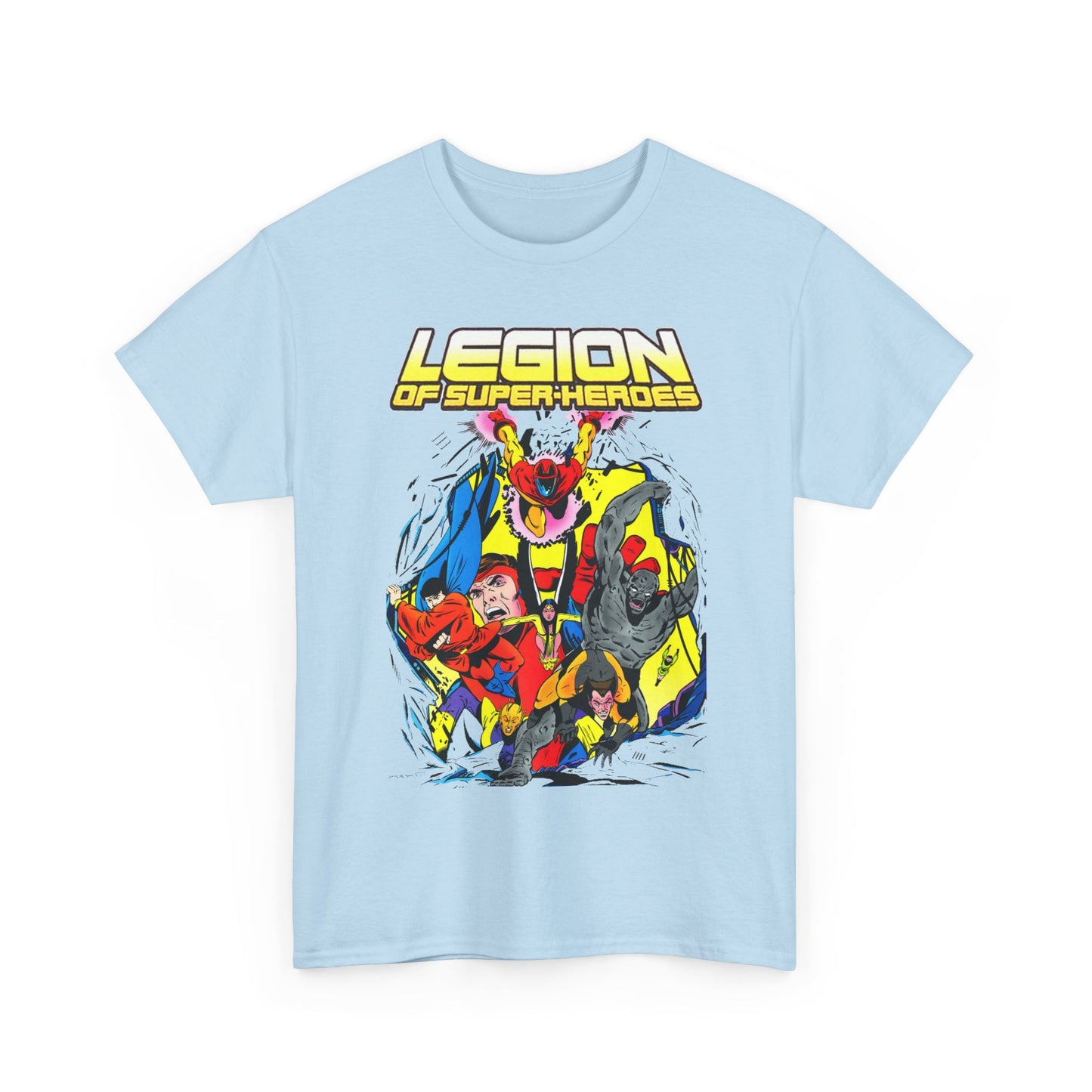 Legion of Super-Heroes T-Shirt - Mon-El, Colossal Kid, Wildfire, Dawnstar, Blok, Timber Wolf - LOSH - DC Comics