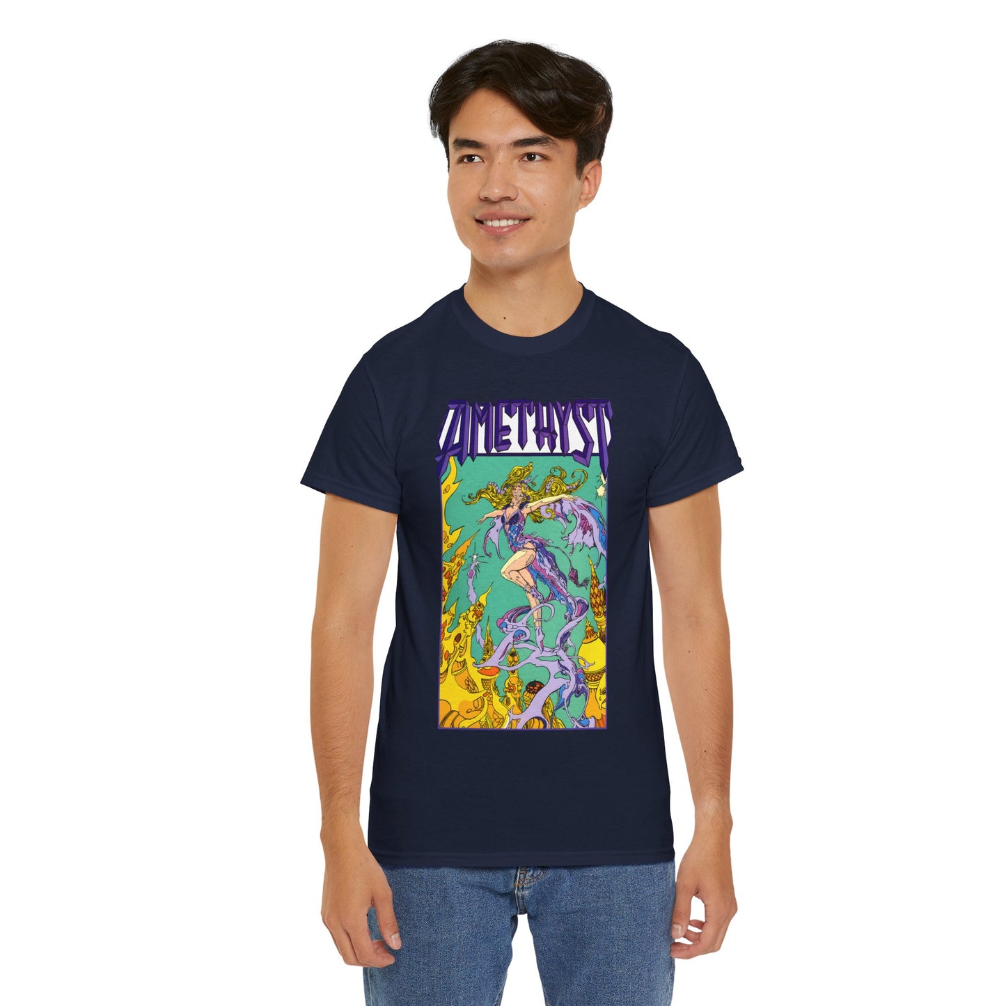 Amethyst T-Shirt - Esteban Maroto Art - Princess of Gemworld - 1980s Series - DC Comics
