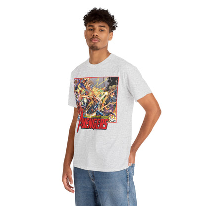 Avengers Vs Thunderbolts T-Shirt - George Perez Art - Captain America, Iron Man, Wonder Man, Scarlet Witch, Hawkeye, Citizen V, MACH-1, Techno, Atlas, Songbird - Marvel Comics