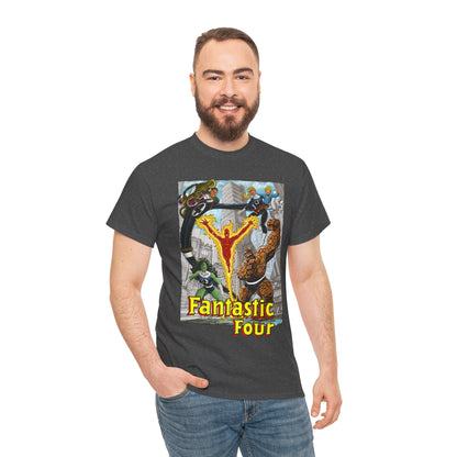Fantastic Four T-Shirt - John Byrne Art - She-Hulk, Invisible Woman, Thing, Reed Richards, Human Torch - Baxter Building - Marvel Comics