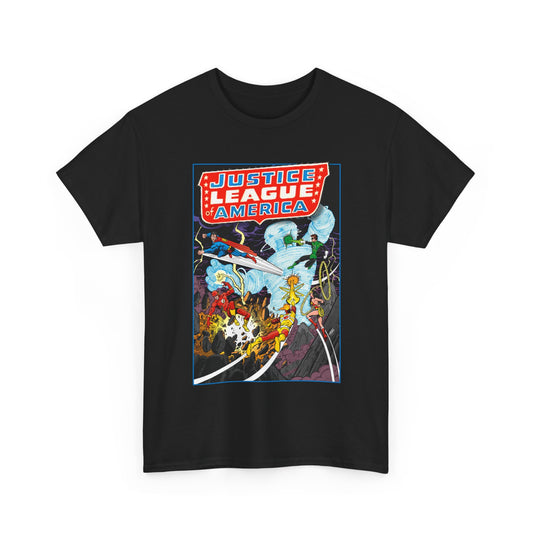 Justice League T-Shirt - George Perez Art - Tornado Tyrant - Superman, Firestorm, Flash, Wonder Woman, Green Lantern - DC Comics
