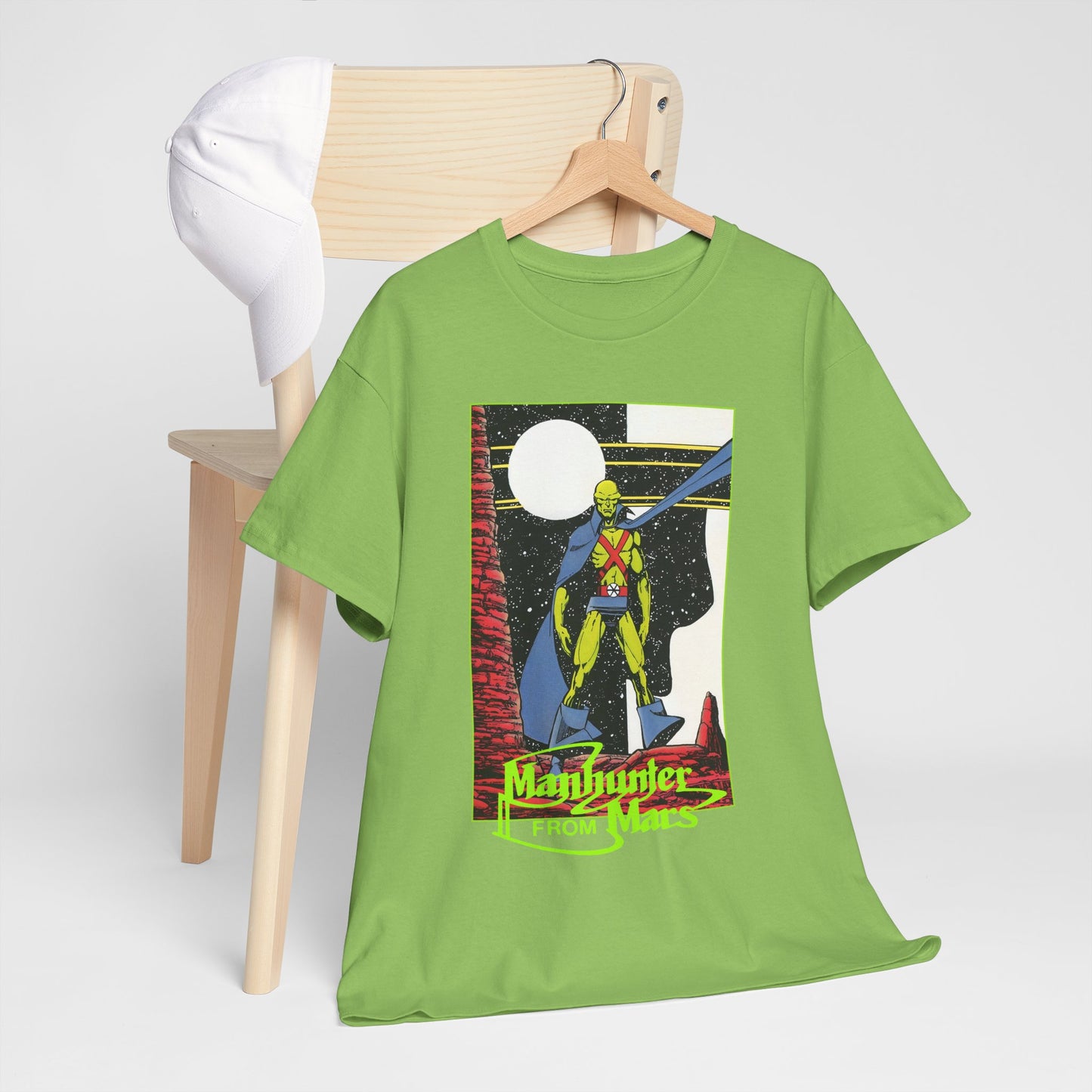 Martian Manhunter T-Shirt - George Perez Art - 1980s Justice League of America (JLA) Postcard Art - DC Comics