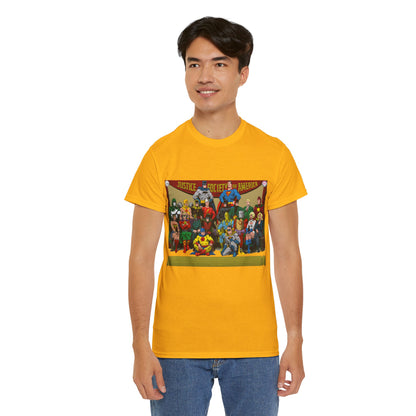 JSA T-Shirt - Sandman, Starman, Atom, Dr Fate, Mr Terrific, Flash, Green Lantern - DC Comics - Justice Society of America - Golden Age