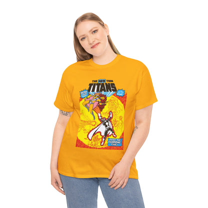 New Teen Titans T-Shirt - George Perez Art - #3 Cover Art - Dr. Light & the Fearsome Five Vs Starfire & the Teen Titans - DC Comics