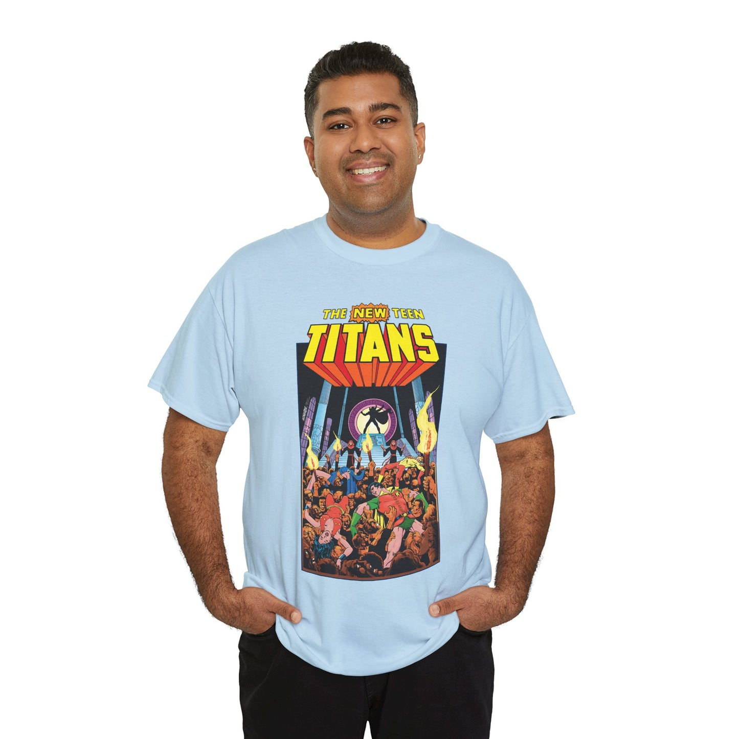 New Teen Titans T-Shirt - George Perez Art - #22 Cover - Wonder Girl, Robin, Raven, Kid Flash - Brother Blood Story - DC Comics