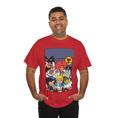 New Teen Titans T-Shirt - George Perez Painted Art - Nightwing, Wonder Girl, Raven, Jericho, Cyborg, Starfire, Changeling - DC Comics