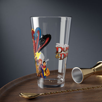 Dungeons & Dragons Pint Glass, 16oz - Dungeon Master, Venger, Tiamat, Kareena - Fantasy Animation - Saturday Morning Cartoon 1980s