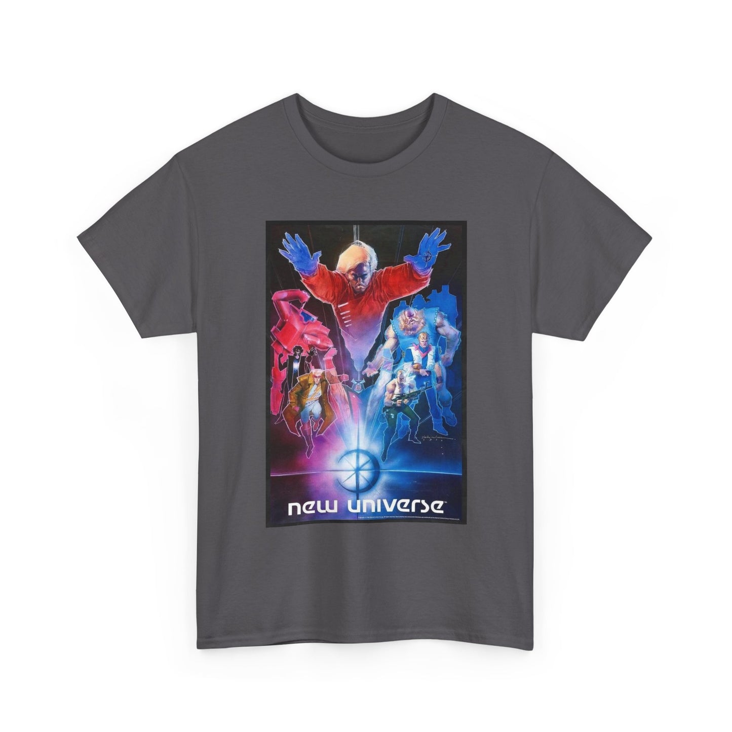 New Universe T-Shirt - Bill Sienkiewicz Art - Star Brand, Night Mask, Justice, DP7, Psi-Force, Kickers Inc - Marvel Comics
