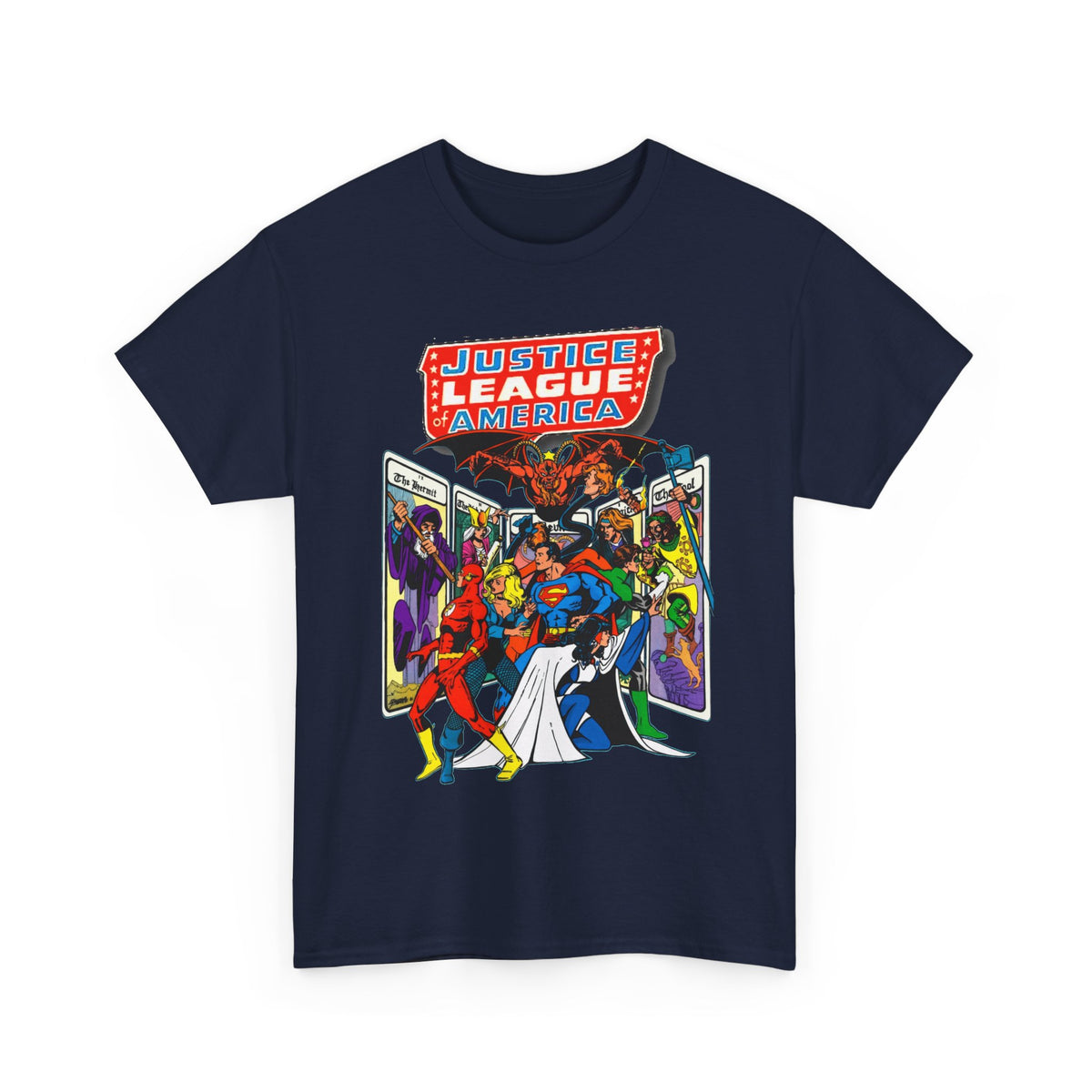 Justice League of America T-Shirt - George Perez Art - Vs Tarot Gang - DC Comics