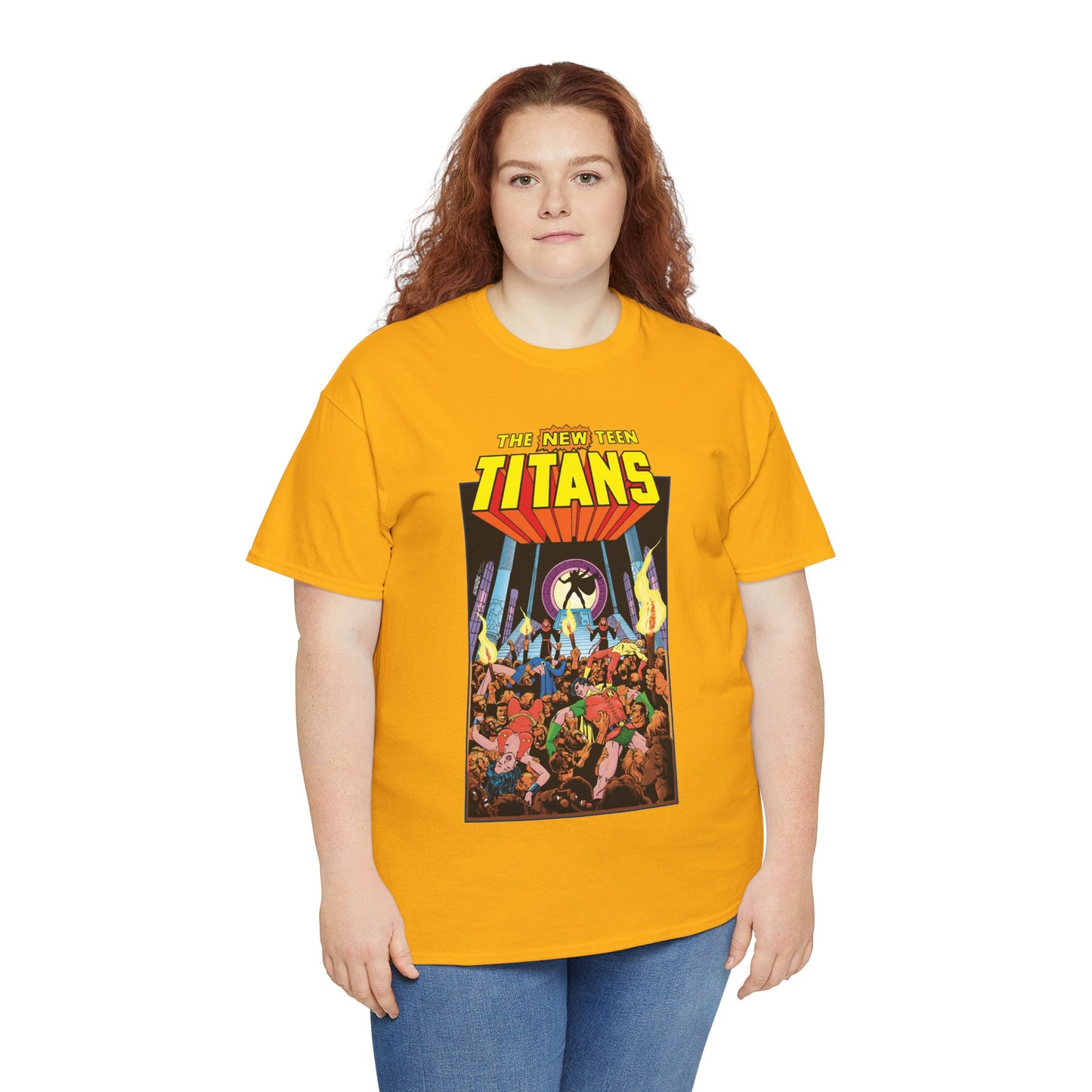 New Teen Titans T-Shirt - George Perez Art - #22 Cover - Wonder Girl, Robin, Raven, Kid Flash - Brother Blood Story - DC Comics