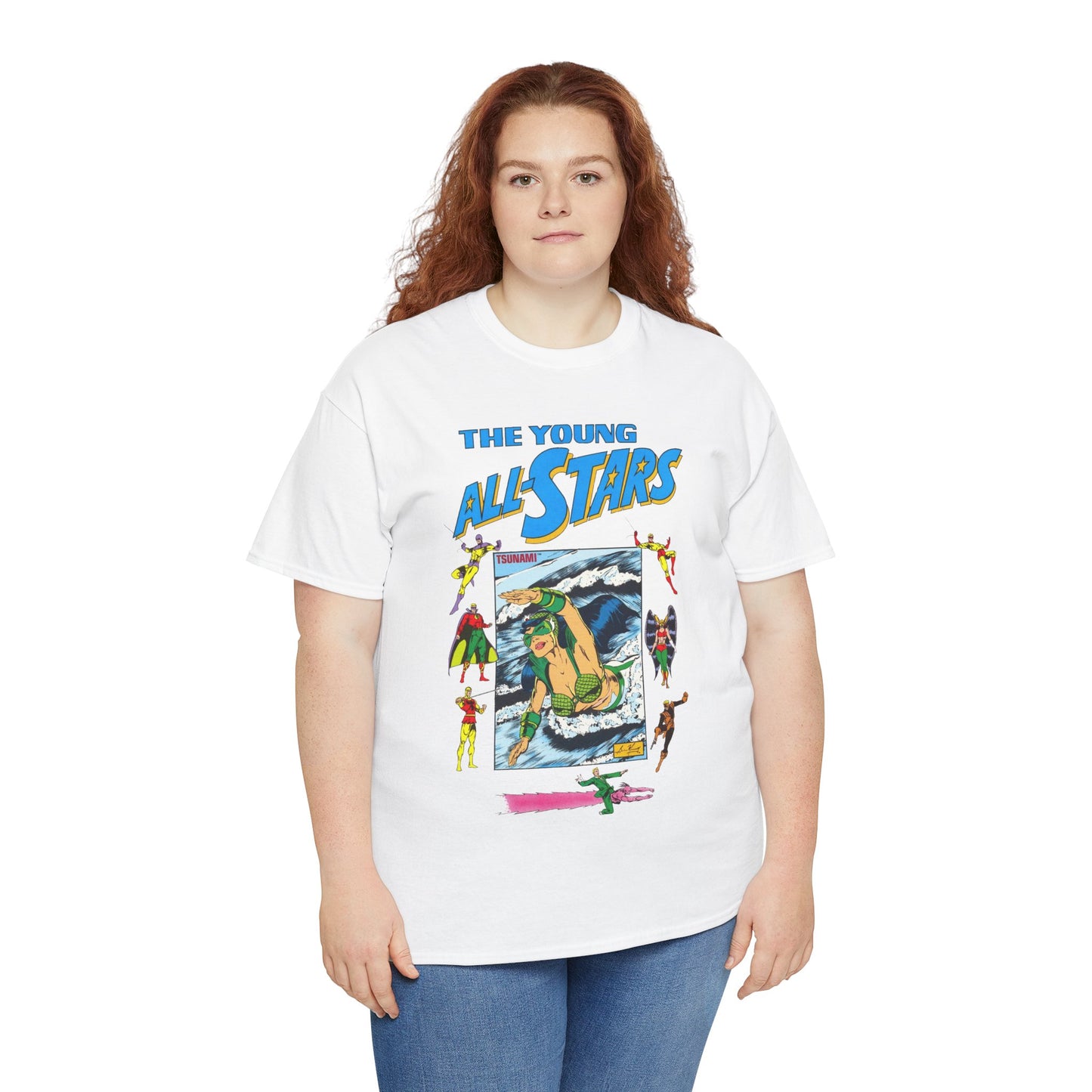 Young All-Stars T-Shirt - Brian Murray Art - Tsunami, Johnny Thunder, Sandman, Green Lantern - DC Comics