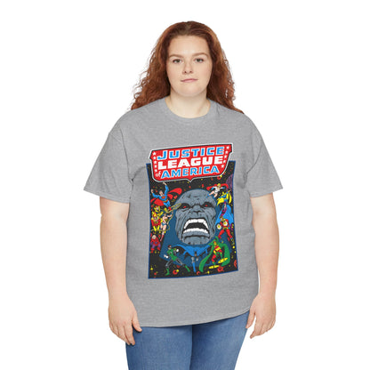 Justice League of America T-Shirt - George Perez Art - JLA/JSA/New Gods Crossover - Darkseid, Orion, Mr Miracle, Huntress, Firestorm, Dr Fate - DC Comics