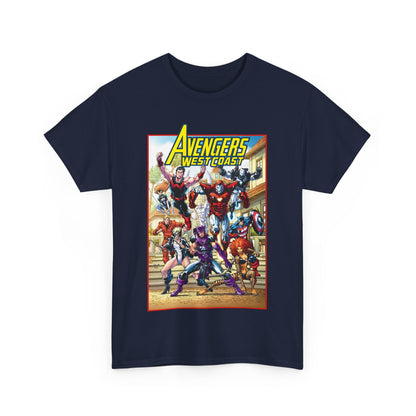 West Coast Avengers T-Shirt - Todd Nauck Art - Hawkeye, Iron Man, Wonder Man, Tigra, Vision - Marvel Comics