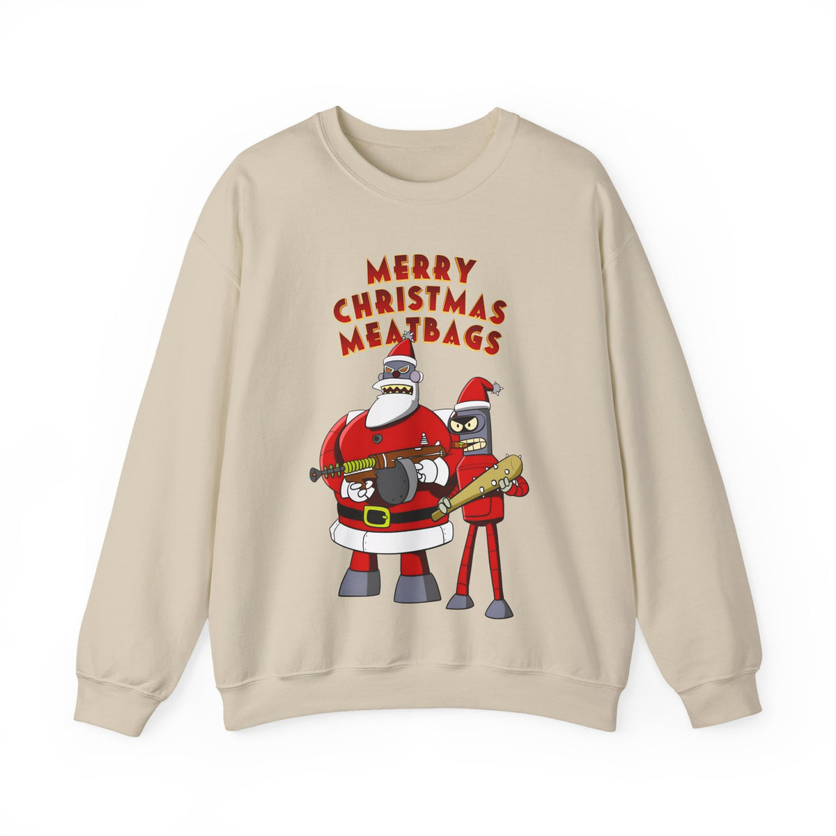 Robot Santa Claus & Bender Futurama Christmas Heavy Blend Crewneck Sweatshirt