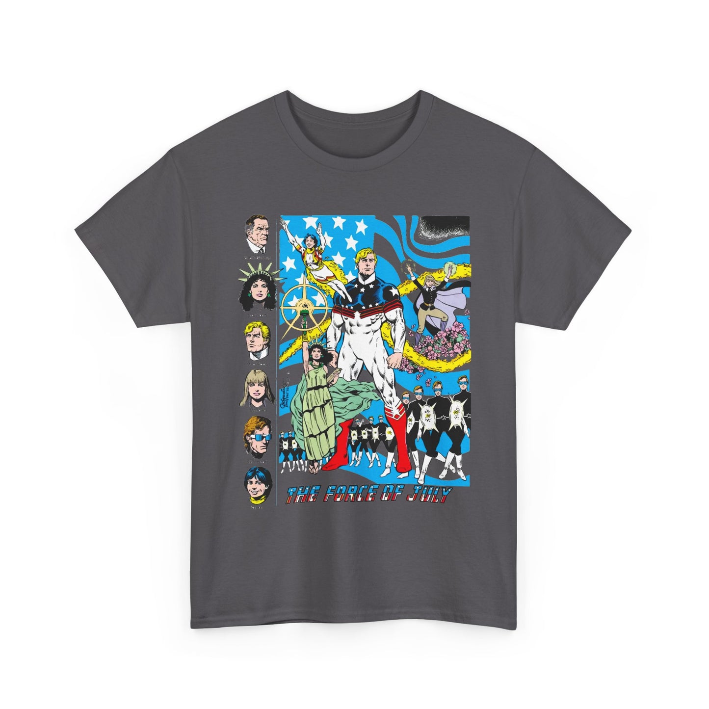 Force of July T-Shirt - Batman and the Outsiders Villains - Lady Liberty, Major Victory, Mayflower, Silent Majority - DC Comics
