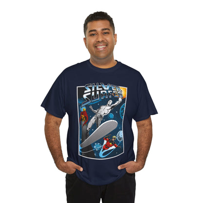 Silver Surfer T-Shirt - With Adam Warlock & Captain Marvel - Norrin Radd - Former Herald of Galactus - Fantastic Four Ally - Marvel Comics