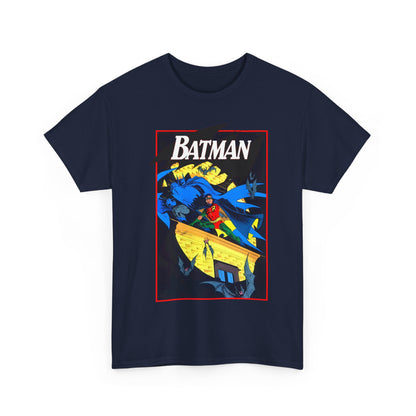 Batman & Robin T-Shirt - Norm Breyfogle Art - Surrounded by Bats in Gotham City - DC Comics