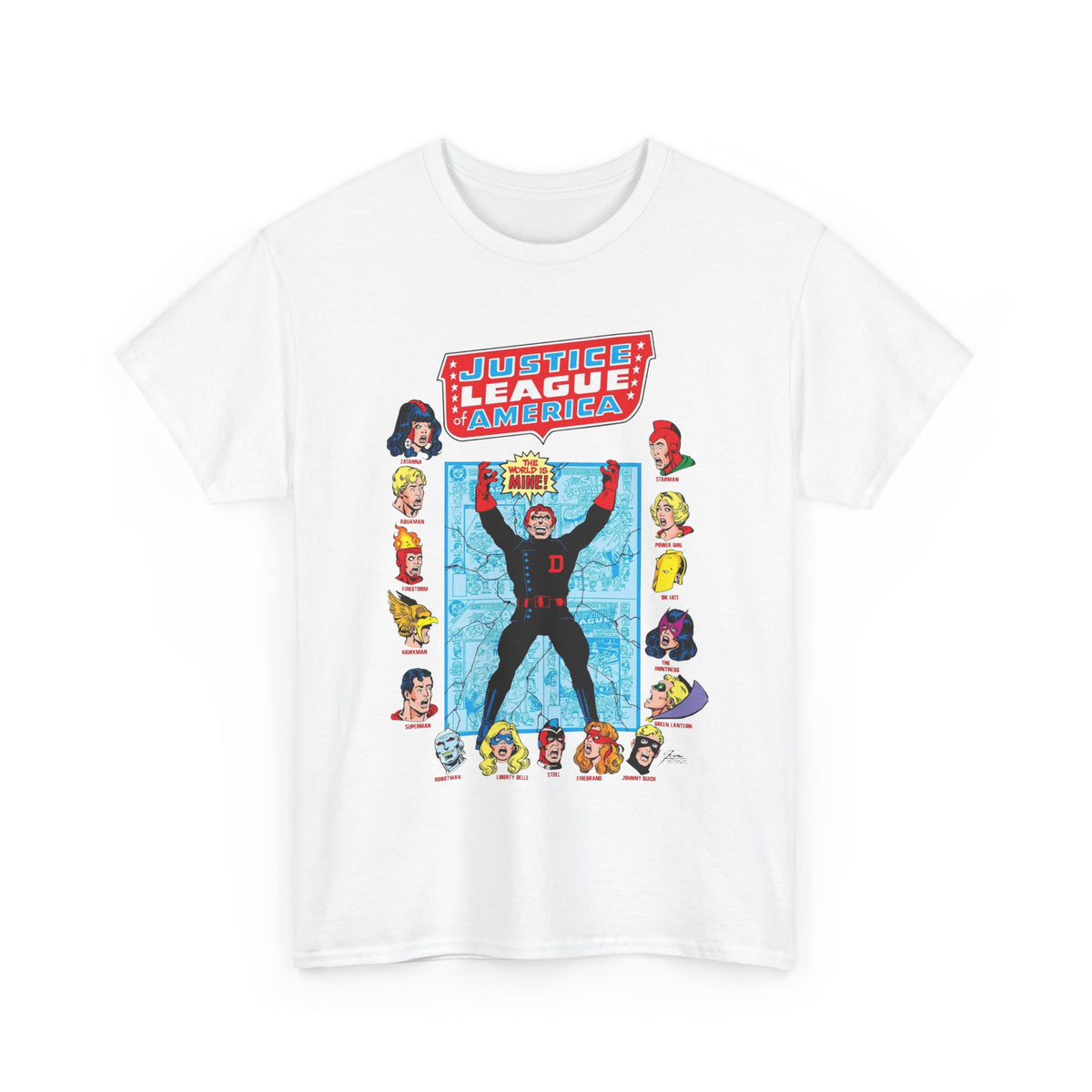 Justice League of America T-Shirt - George Perez Art - Justice Society, All-Star Squadron Team-Up DC Comics