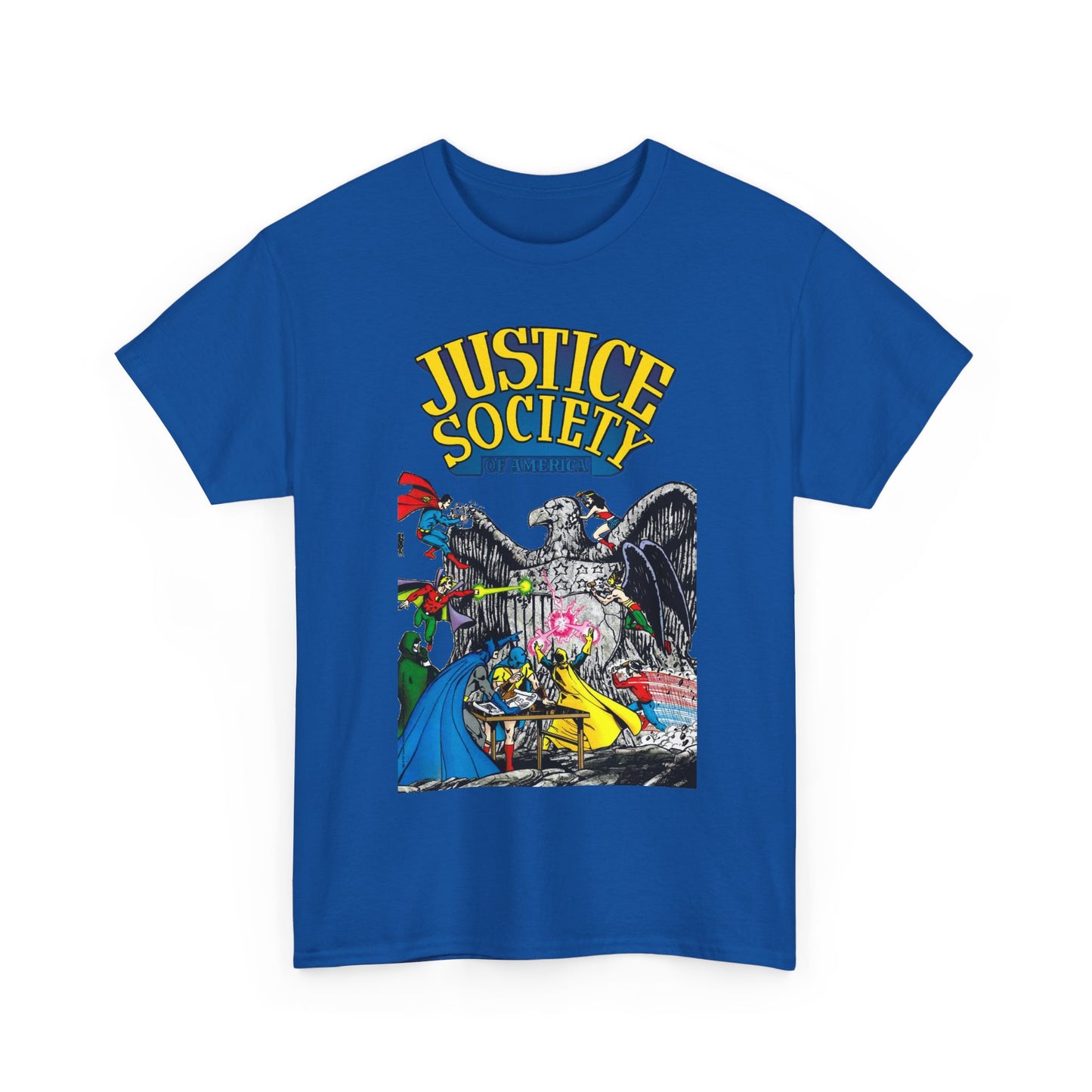 Justice Society T-Shirt - George Perez Art - Dr Fate, Atom, Spectre, Wonder Woman, Flash, Batman, Superman, Hawkman - JSA - DC Comics