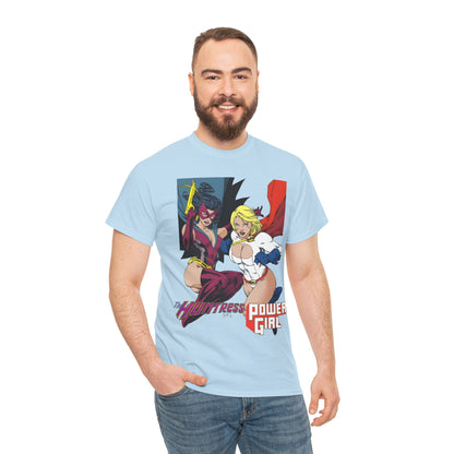 Huntress & Power Girl T-Shirt - Ed Benes Art - Justice Society, JSA, Earth 2 - DC Comics Bronze Age, Pre-Crisis Heroes