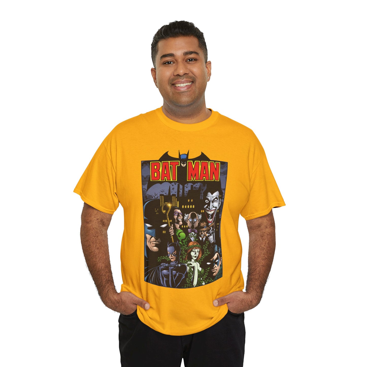 Batman T-Shirt - George Perez Art - Arkham Asylum - Joker, Catwoman, Poison Ivy, Riddler, Nightwing - DC Comics