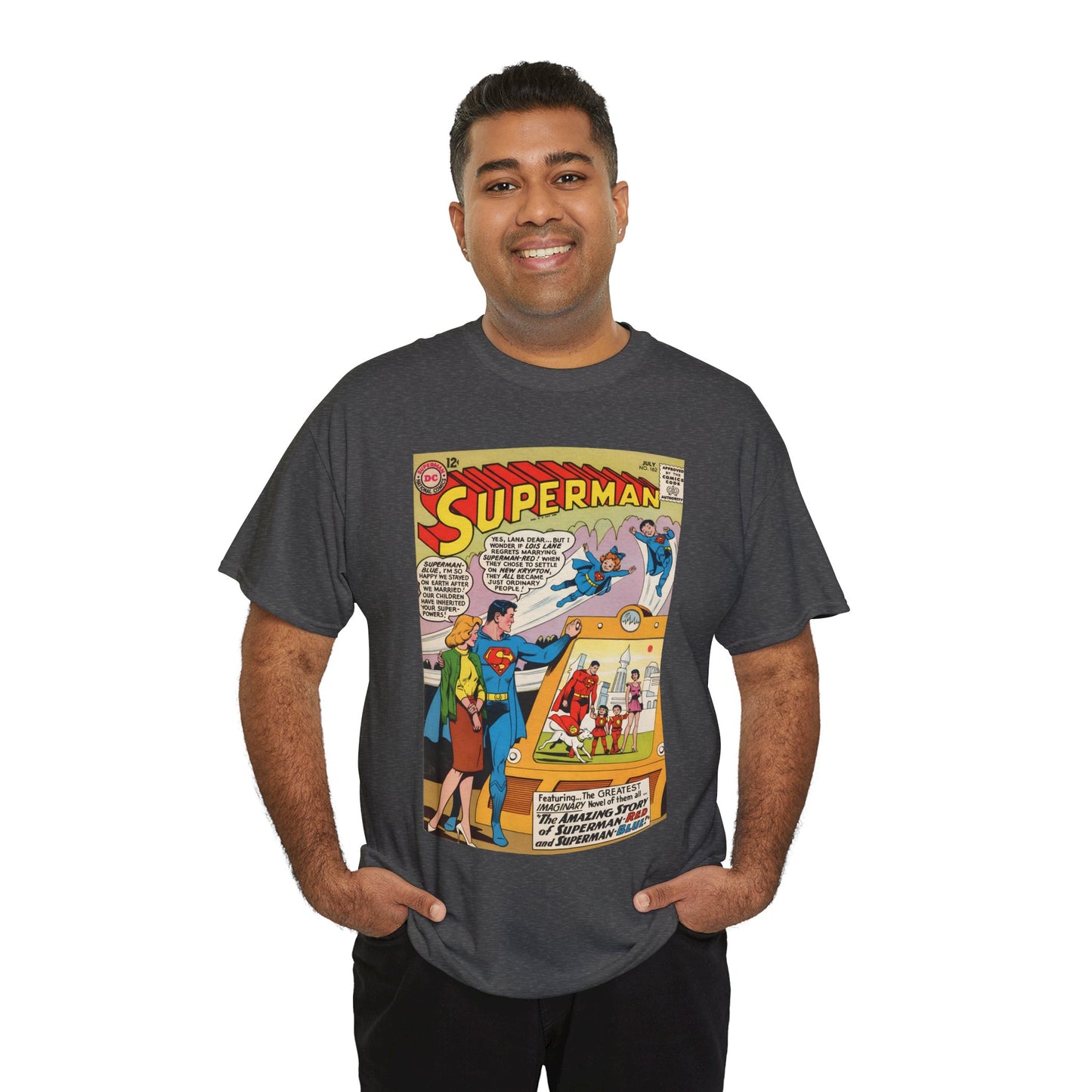 Superman #162 T-Shirt - Superman Blue & Red - Classic Silver Age Imaginary Story - DC Comics