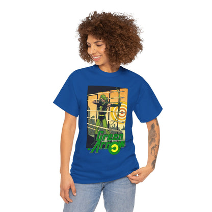 Green Arrow T-Shirt - George Perez Art - 1980s Justice League Postcard Art - JLA - DC Comics
