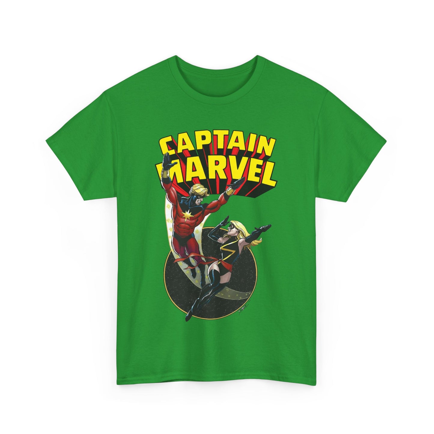 Captain Marvel T-Shirt - George Perez Art - Mar-Vell & Carol Danvers - Kree Empire - Marvel Comics