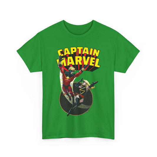 Captain Marvel T-Shirt - George Perez Art - Mar-Vell & Carol Danvers - Kree Empire - Marvel Comics