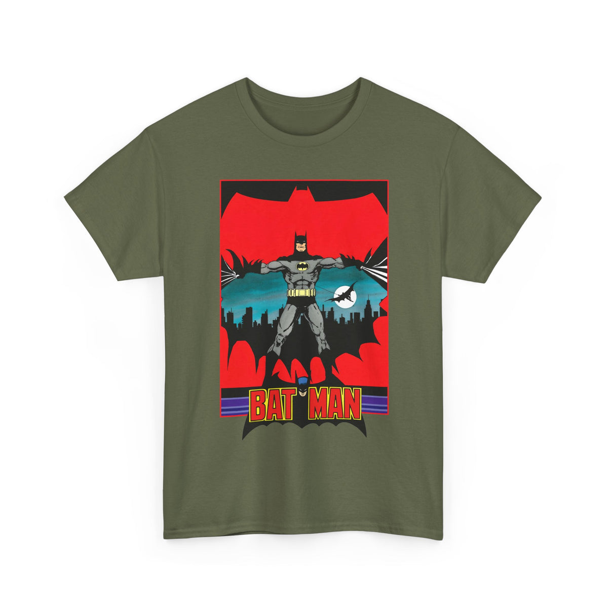 Batman T-Shirt - George Perez Art - 1980s JLA Postcard Art - DC Comics