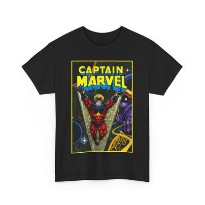 Captain Marvel T-Shirt - Mar-Vell - Thanos - Jim Starlin Art - 1970s Cosmic Superhero - Marvel Comics