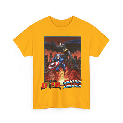 Batman & Captain America T-Shirt - John Byrne Art - Joker & Red Skull - Marvel & DC Comics Crossover Art