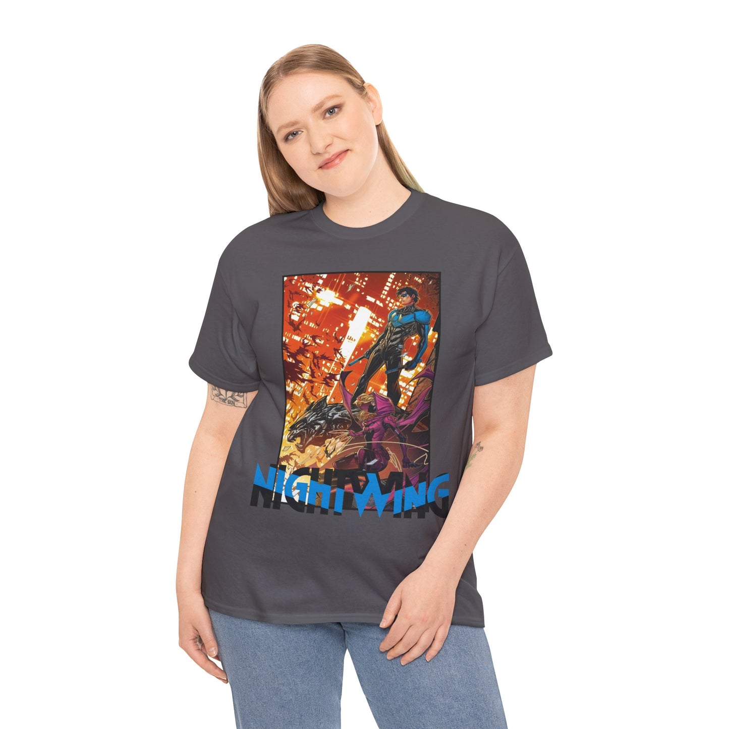 Nightwing & Spoiler T-Shirt - Jonboy Meyers Art - Gotham City & Bludhaven - DC Comics