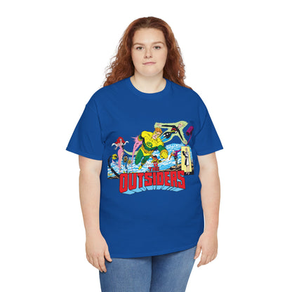 Outsiders T-Shirt - Amazing Jim Aparo Art - Black Lightning, Geo-Force, Katana, Metamorpho, Looker, Halo - DC Comics