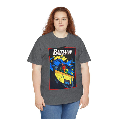 Batman & Robin T-Shirt - Norm Breyfogle Art - Surrounded by Bats in Gotham City - DC Comics