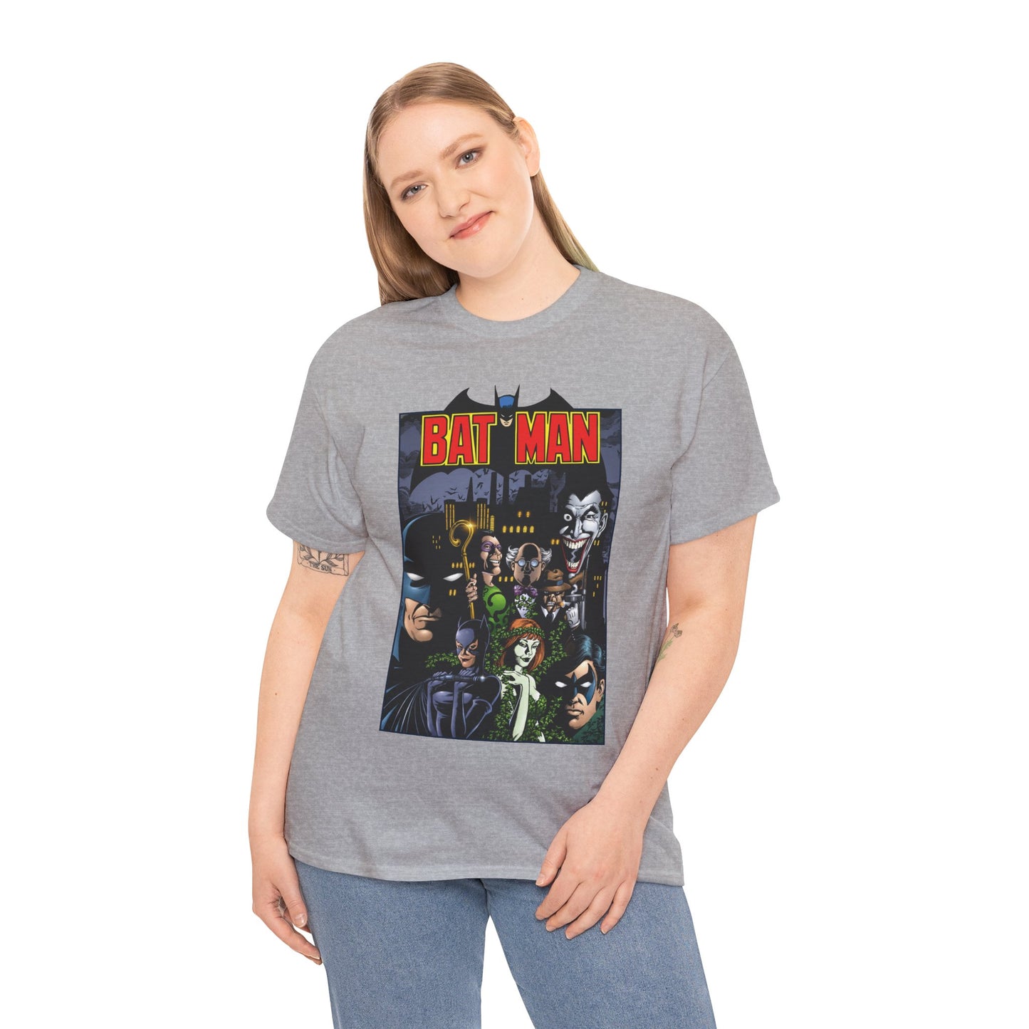 Batman T-Shirt - George Perez Art - Arkham Asylum - Joker, Catwoman, Poison Ivy, Riddler, Nightwing - DC Comics