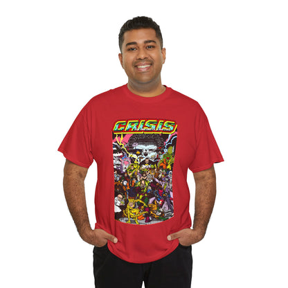 Crisis on Infinite Earths T-Shirt - DC Comics - George Perez Art - Joker, Lex Luthor, Cheetah, Solomon Grundy, Black Adam, Deathstroke, Validus - #9 Cover - DC Comics