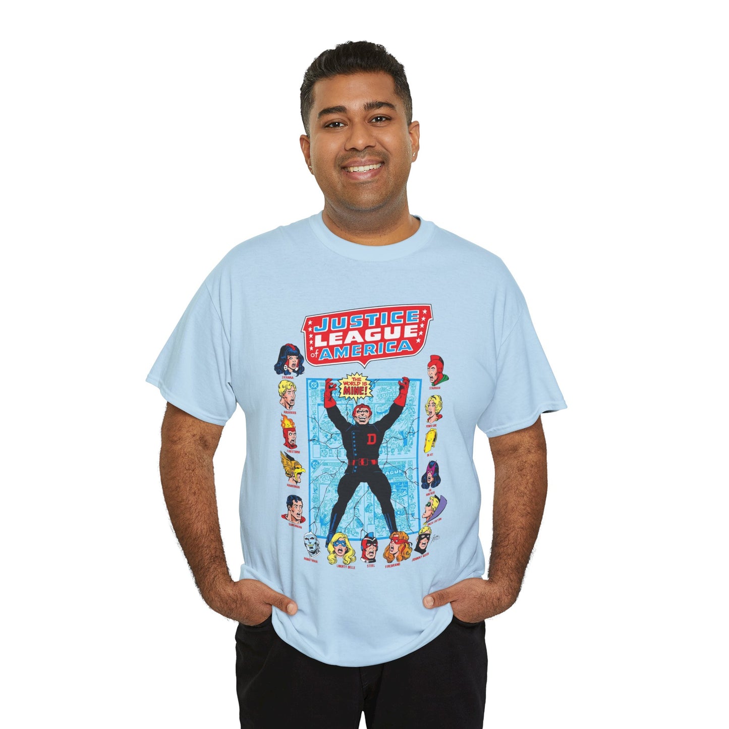 Justice League of America T-Shirt - George Perez Art - Justice Society, All-Star Squadron Team-Up DC Comics
