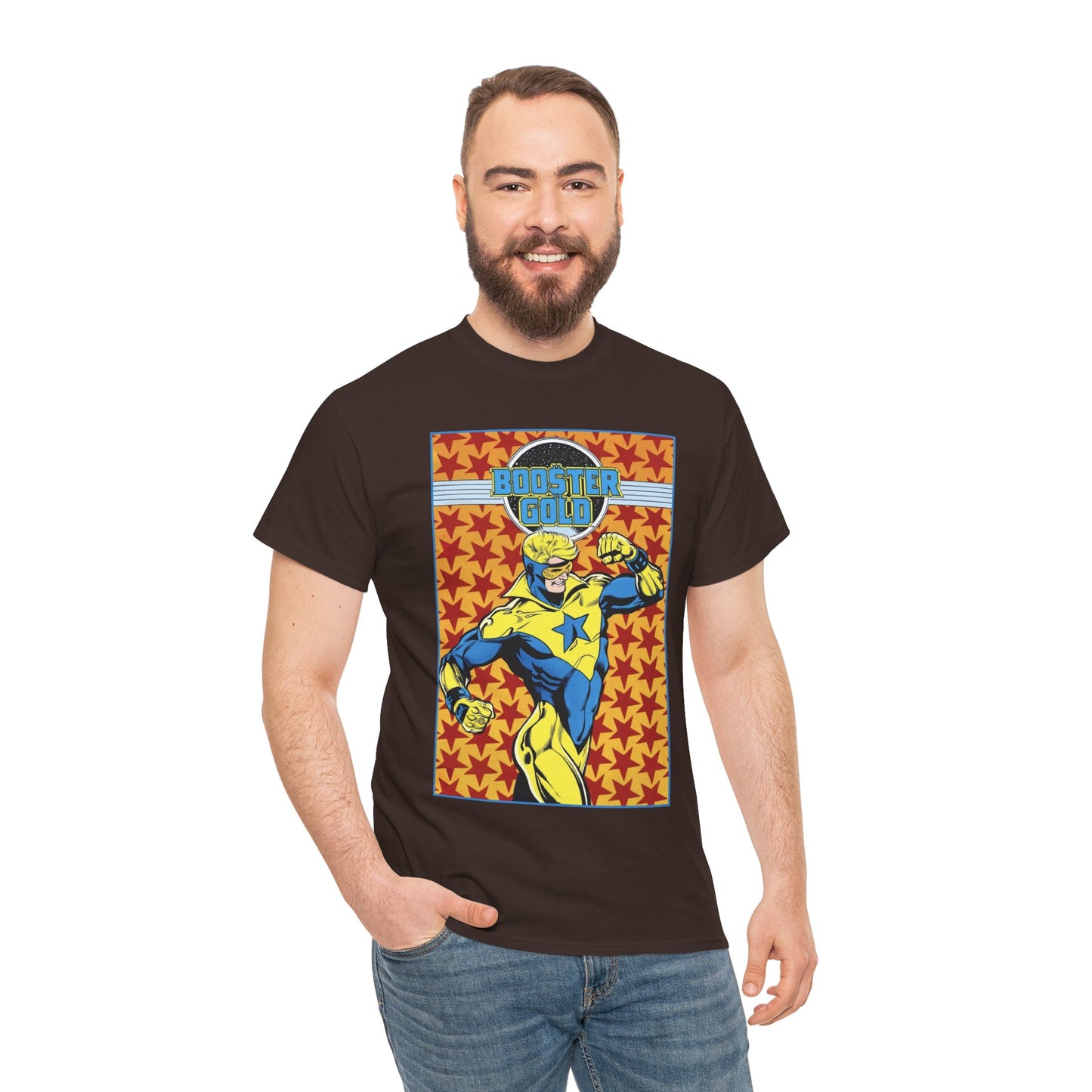 Booster Gold T-Shirt - Dan Jurgens Art - JLI Member - DC Comics