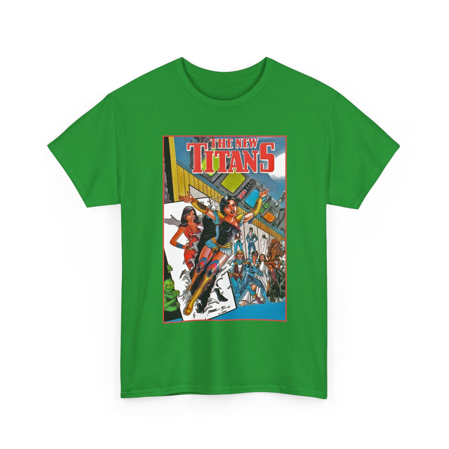 New Titans T-Shirt - George Perez Art - Troia 1st Appearance - Nightwing, Cyborg, Starfire, Raven, Jericho, Changeling - DC Comics