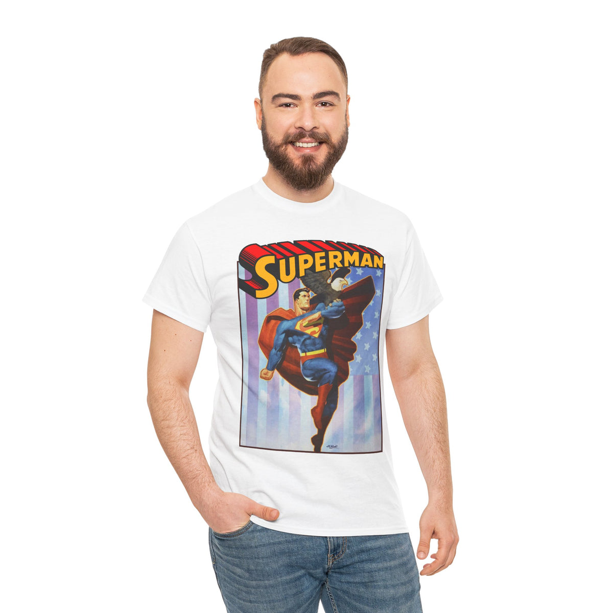 Superman With Eagle T-Shirt - Ariel Olivetti Art - DC Comics