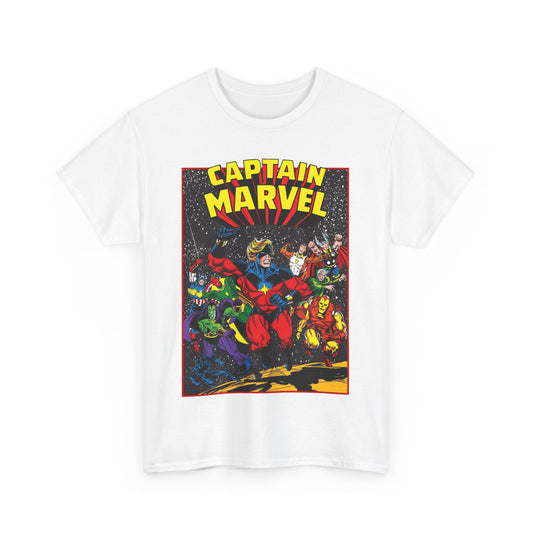 Captain Marvel T-Shirt - Marvel Comics - Jim Starlin Art - Mar-Vell - Kree - Cosmic Hero