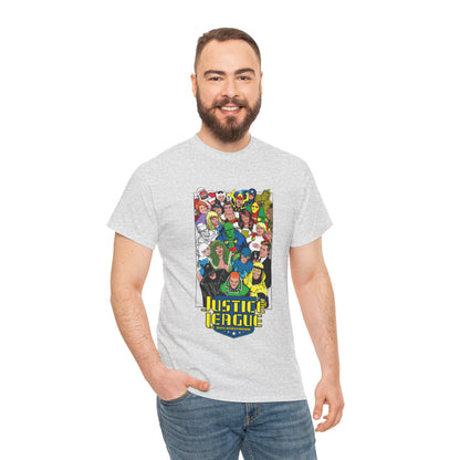Justice League International T-Shirt - DC Comics - JLI - Kevin Maguire Art - Blue Beetle, Booster Gold, Martian Manhunter, Captain Atom