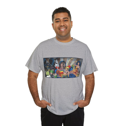 Justice League T-Shirt - Kevin Maguire Art - Superman, Wonder Woman, Flash, Aquaman, Green Lantern - DC Comics