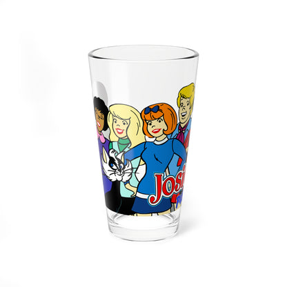 Josie & the Pussycats Pint Glass, 16oz - Archie Comics Cartoon - Valerie, Melody, Alexander, Alexandra, Sebastian