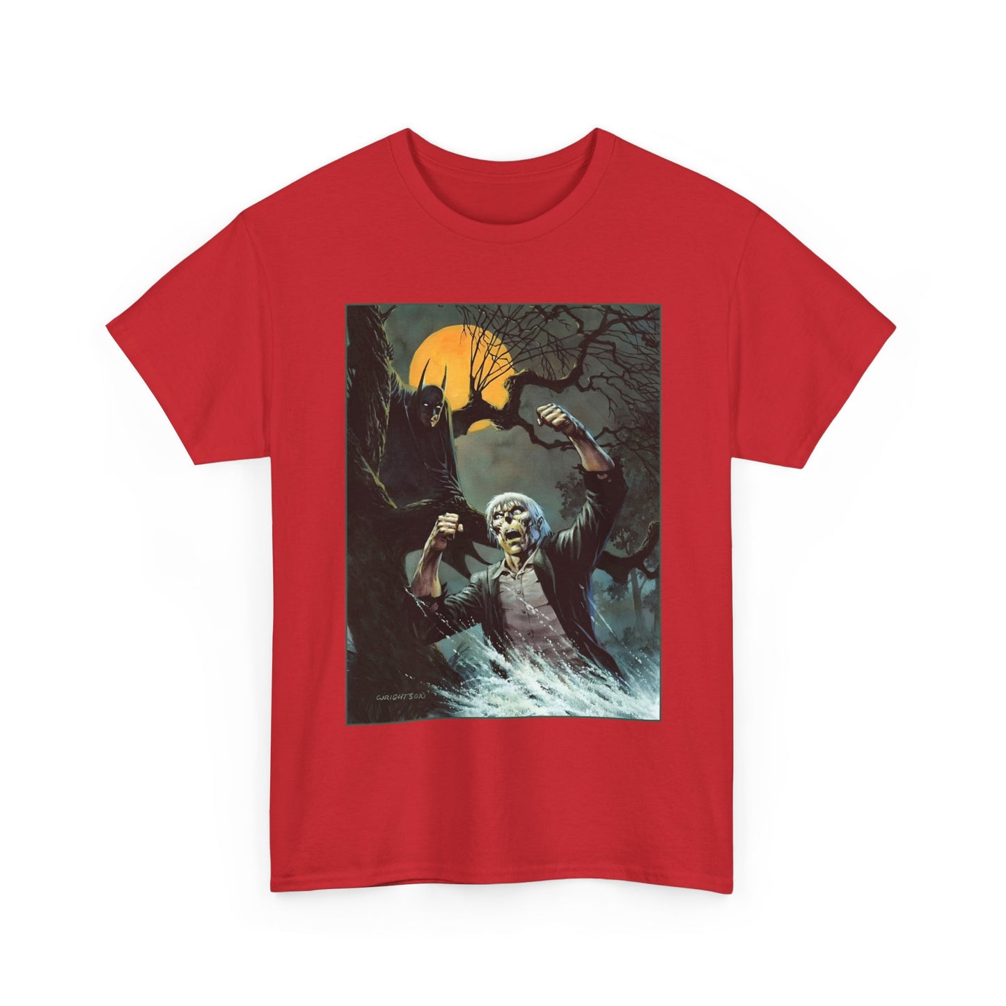 Solomon Grundy T-Shirt - Bernie Wrightson Art - Batman Watching From the Trees - DC Comics