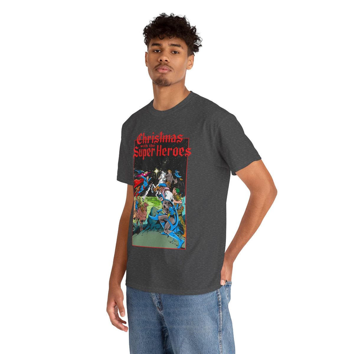 Christmas With the DC Super-Heroes T-Shirt - José Luis García-López Art - Superman, Batman, Jonah Hex, Legion of Super-Heroes - DC Comics