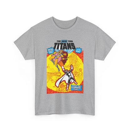New Teen Titans T-Shirt - George Perez Art - #3 Cover Art - Dr. Light & the Fearsome Five Vs Starfire & the Teen Titans - DC Comics
